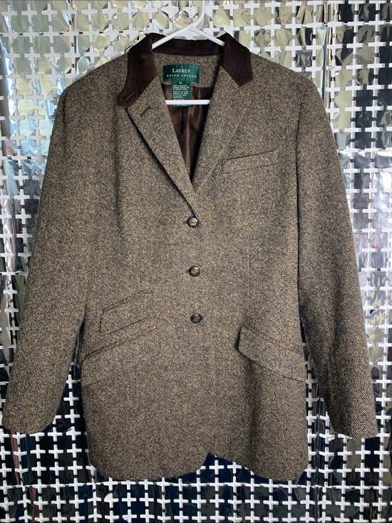 Lauren Ralph Lauren Jackets & Blazers - Lauren Ralph Lauren Brown 100% Wool Blazer with Suede Collar
